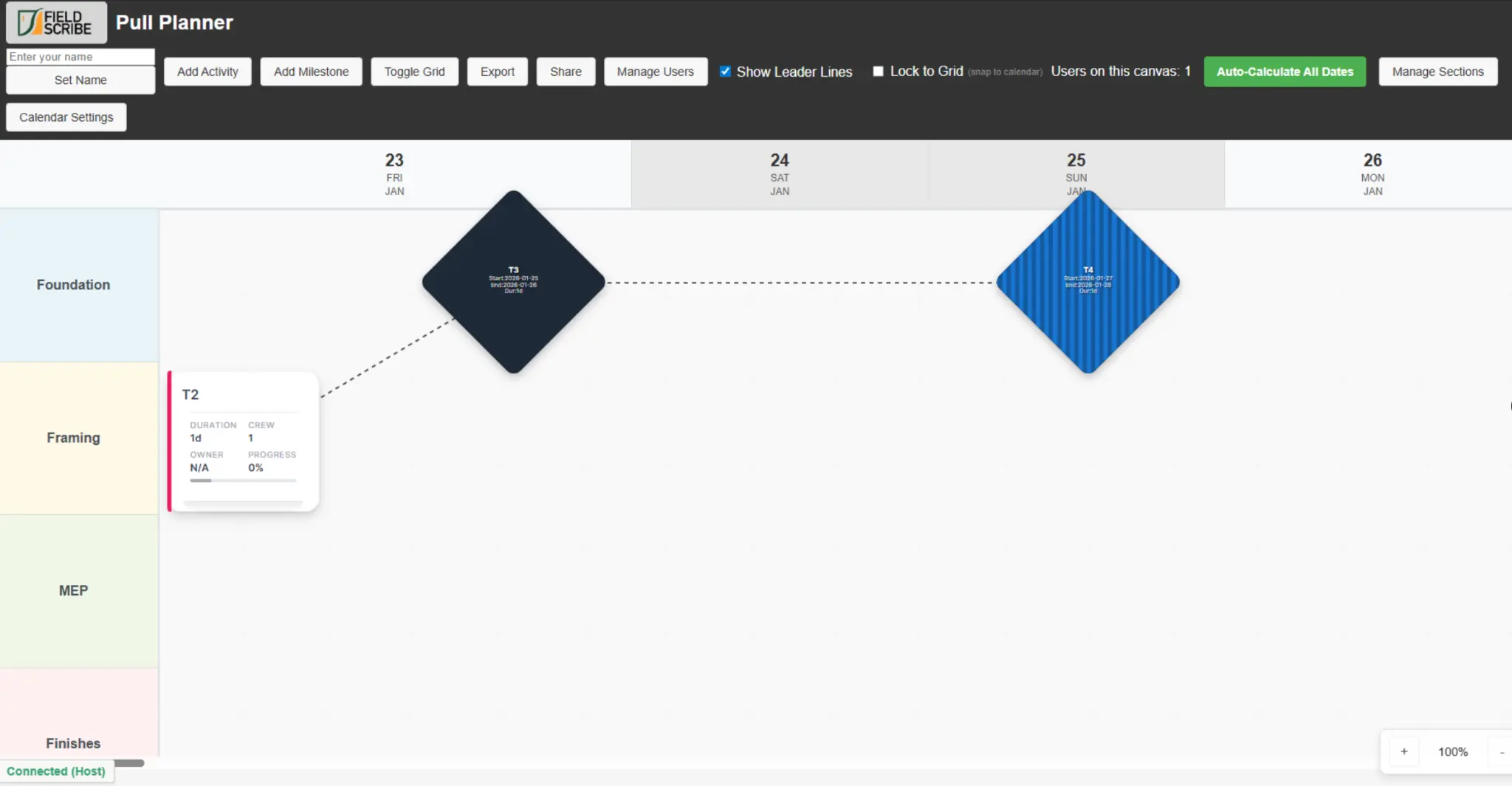 Field Scribe Pull Planner Interface